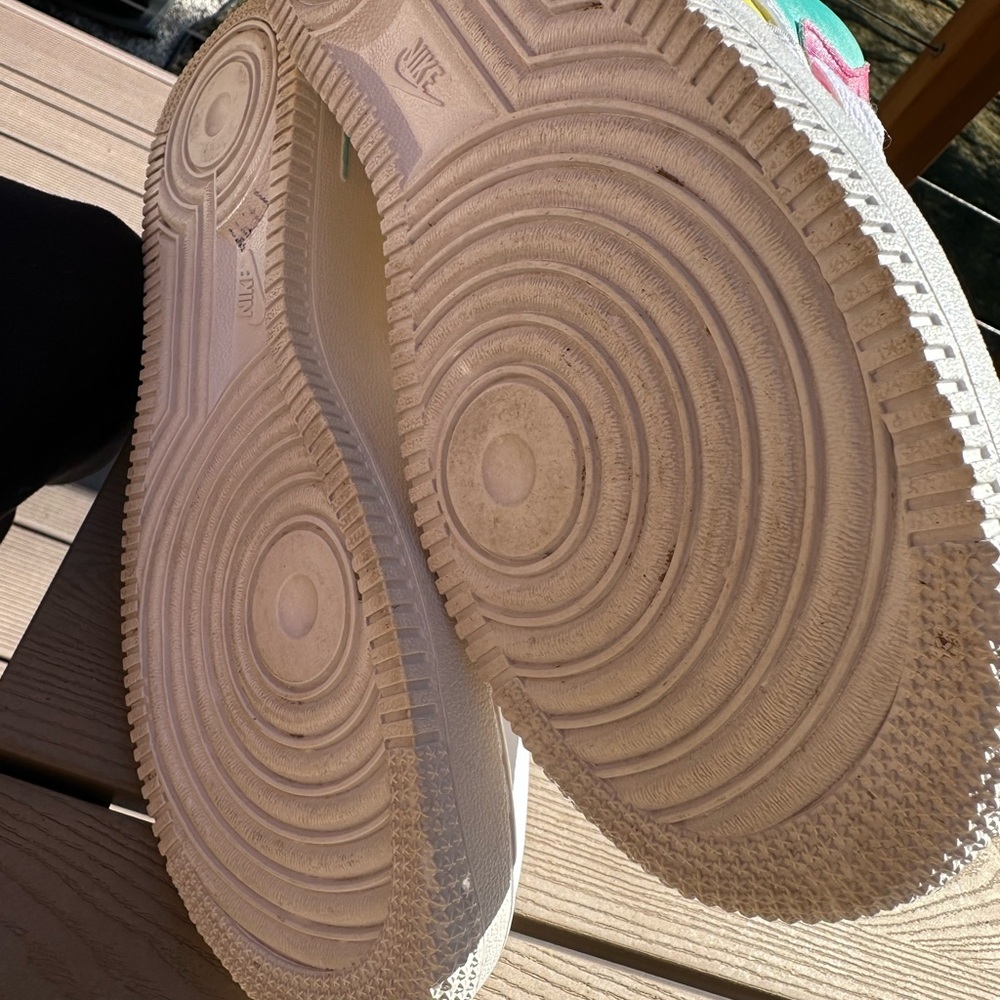 Nike Air Force 1 High Custom Shoes Green Yellow Purple Pink Sneakers 6.5 Y - Picture 7 of 7